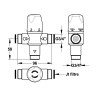Régulateur thermostatique en T G3/4", blocage de température interne