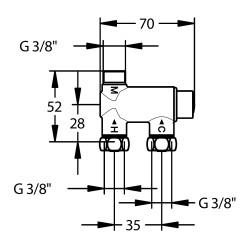 Minitherm régulateur thermostatique monoposte arrivées en ligne F3/8"