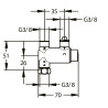 Minitherm régulateur thermostatique monoposte arrivées opposées F3/8" et M3/8"