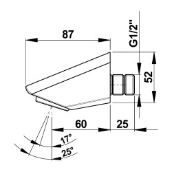 Tête de douche fixe avec grille orientable 2 positions