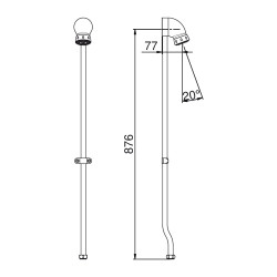 Kit Tête de douche fixe avec grille orientable anticalcaire, tube et collier