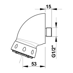 Tête de douche fixe avec grille orientable anticalcaire