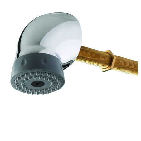Tête de douche fixe avec grille orientable anticalcaire, cloison de 1 à 15mm