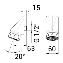Tête de douche fixe avec grille orientable Prestotem 2