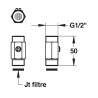 Robinet d'arrêt droit MM G1/2" avec joint filtre