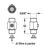 Robinet d'arrêt droit MM G3/8" avec joint-filtre