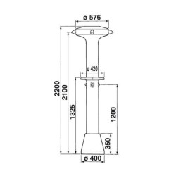 Colonne de douche extérieure temporisée S4 4 postes avec porte savon