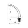 Bec sur plage tournant 120°, M1/2, 6l/min