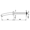 Bec mural droit long pour cloison 1-200mm, M1/2