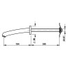 Bec mural droit long pour cloison 200-300mm, M1/2
