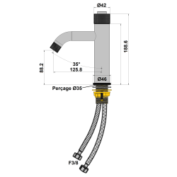 Mitigeur LAVE-main open click chromé