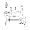 P512S kit tc lavabo temporisé mécanique bec court pour cloison de 1,5 à 200 mm