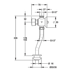 Kit urinoir mécanique temporisé P12 NEO en ligne, DURAVIT JD ROCA SEL