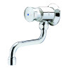 P612 Robinet simple lavabo mural temporisé 10 à 20s, froid G1/2 bec tournant