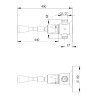 Presto 712 robinet simple lavabo à commande fémorale murale 490 mm