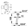 Kit urinoir mécanique temporisé P12 NEO en ligne, PORCHER applique 2641