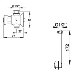 Kit urinoir mécanique temporisé P12 NEO en ligne, ALLIA Aubagne NF