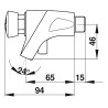 P504s Robinet simple lavabo mural temporisé 15s, froid antigel G1/2
