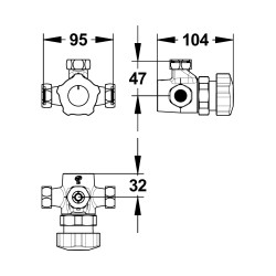 Alpa Mitigeur de douche temporisé applique, sans raccord, sortie haute, bn