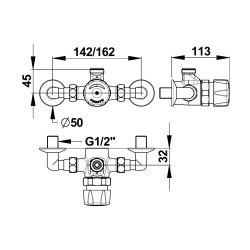 Alpa Mitigeur de douche temporisé applique, avec raccords, bc, S