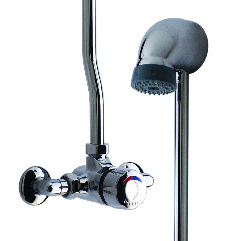 Alpa Mitigeur de douche temporisé applique, kit pomme fixe avec raccords, bc, S