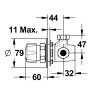 Alpa Mitigeur de douche temporisé cloison fine, sans raccord bc, S