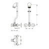 Alpa Mitigeur de douche temporisé applique, monobloc, kit pomme fixe et raccords