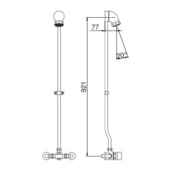Alpa Mitigeur de douche temporisé applique, kit pomme fixe avec raccords, bc