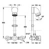 Alpa Mitigeur de douche temporisé applique, kit pomme fixe avec raccords, bn
