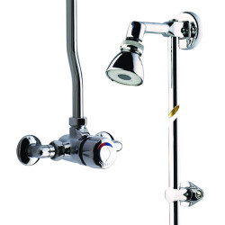Alpa Mitigeur de douche temporisé applique, kit pomme orientable et raccords bc