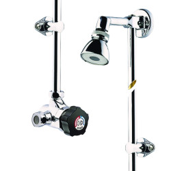 Alpa Mitigeur de douche temporisé applique, kit pomme orientable sans raccord bn