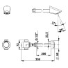 P50 Robinet de douche temporisé mécanique cloison longue kit PF 1,5-200mm
