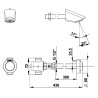 P50 Robinet de douche temporisé mécanique cloison longue kit PF 200-300mm