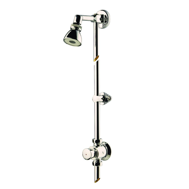 P50 Robinet de douche temporisé mécanique applique, kit pomme orientable