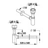 Siphon équerre réglable pour urinoir en laiton chromé