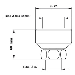 Raccord siphon pour urinoir avec sortie écrou G 1''1/4 (33x42)