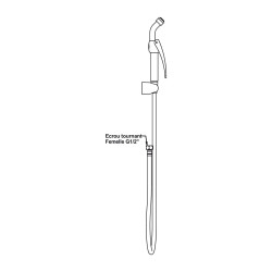 Douchette à manette 45° avec flexible pour lave-bassin