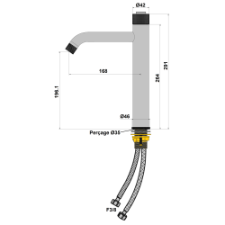Mitigeur LAVE-main rehaussé open click chromé