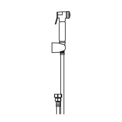 Douchette à bouton-poussoir 90° avec flexible pour lave-bassin