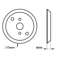 Rosace d'écartement pour chasse Presto Eclair, épaisseur 8mm et diamètre 73mm