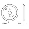 Rosace d'écartement pour chasse Presto Eclair, épaisseur 8mm et diamètre 73mm