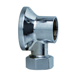 Raccord applique pour lavabo avec écrou MF G1/2" pour tube cuivre 12x14 mm