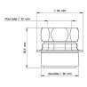 Nez de jonction pour chasse Ø 50 à 52mm pour tube Ø 32mm chromé