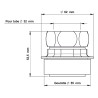 Nez de jonction pour chasse Ø 55 à 57mm pour tube Ø 32mm chromé