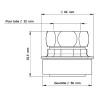 Nez de jonction pour chasse Ø 58 à 60mm pour tube Ø 32mm chromé