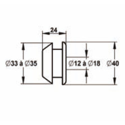 Nez de jonction pour urinoir goulotte Ø35mm pour tube Ø16 à 18mm extérieur (réf. 44915)