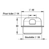 Nez de jonction pour urinoir goulotte Ø35mm pour tube Ø14mm extérieur