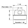 Nez de jonction pour urinoir goulotte Ø40mm pour tube Ø14mm extérieur