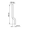Tube de chasse 32mm pour vidoir, contre-coudé 500mm en laiton chromé