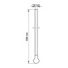 Tube de chasse 32mm pour siège à la turque, droit 1000mm avec queue carpe